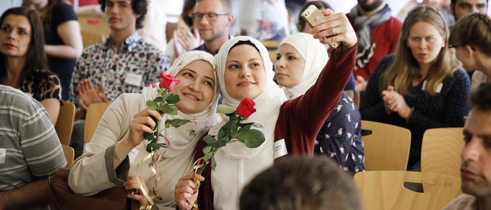 Abschlussveranstaltung eines der ersten Jahrgänge des Refugee Teachers Program.
