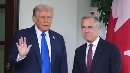 US-Präsident Donald Trump (l) empfängt den kanadischen Premierminister Mark Carney im Weißen Haus.