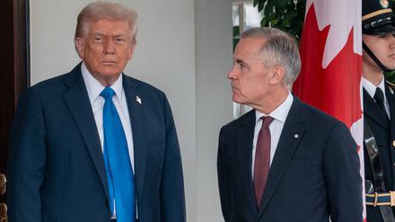 US-Präsident Donald Trump (l) empfängt den kanadischen Premierminister Mark Carney im Weißen Haus.