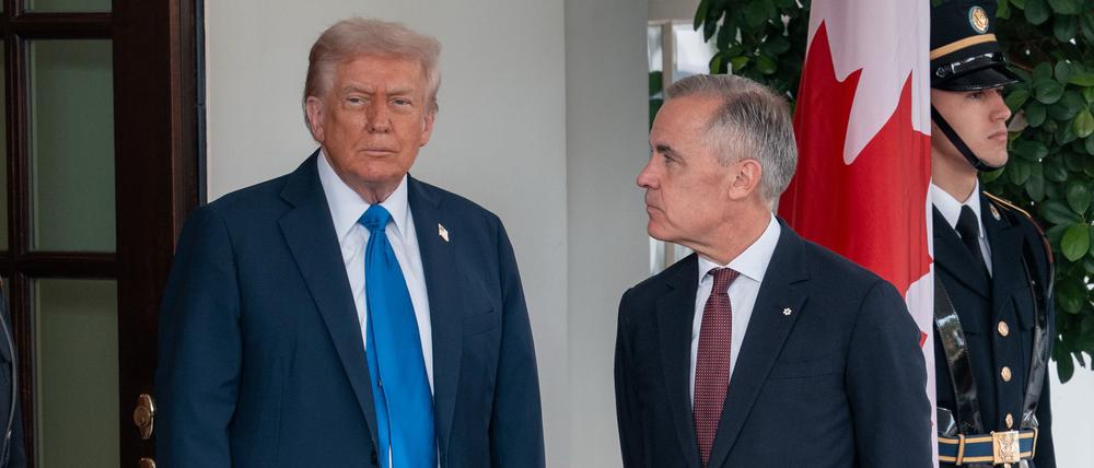 US-Präsident Donald Trump (l) empfängt den kanadischen Premierminister Mark Carney im Weißen Haus.