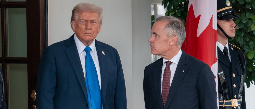 US-Präsident Donald Trump (l) empfängt den kanadischen Premierminister Mark Carney im Weißen Haus.