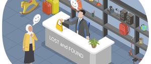 3D Isometrische flache Illustration von Lost And Found Gepäck Büro, Gepäckausgabe 3D Isometric Flat Illustration of Lost And Found Luggage Office, Baggage Claim Copyright: imageBROKER/AnastasiiaxTorianyk ibxplw14946566.jpg Bitte beachten Sie die gesetzlichen Bestimmungen des deutschen Urheberrechtes hinsichtlich der Namensnennung des Fotografen im direkten Umfeld der Veröffentlichung