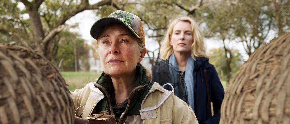 ARD/NDR TATORT: LETZTE ERNTE, am Sonntag (26.10.25) um 20:15 Uhr im ERSTEN. Charlotte Lindholm (Maria Furtwängler, r.) fühlt Biohof-Inhaberin Marlies Feldhusen (Lina Wendel, l.) auf den Zahn. © NDR/Christine Schroeder, honorarfrei - Verwendung gemäß der AGB im engen inhaltlichen, redaktionellen Zusammenhang mit genannter NDR-Sendung bei Nennung "Bild: NDR/Christine Schroeder" (S2+). NDR Presse und Information/Fotoredaktion, Tel: 040/4156-2333 oder -2305, pressefoto@ndr.de