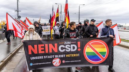 Protest gegen den CSD in Cottbus