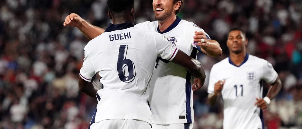 England-Nationalspieler Marc Guehi und Harry Kane: Spielen die beiden bald auch bei den Bayern zusammen?