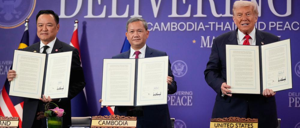 Trump hat Thailand und Kambodscha zu dem Friedensabkommen gedrängt.