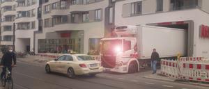 Der Rewe-Supermarkt in der Pappelallee in Prenzlauer Berg.