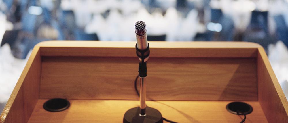 Microphone on podium