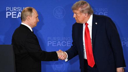 US-Präsident Donald Trump mit dem russischen Präsidenten Wladimir Putin beim Treffen in Alaska in August.