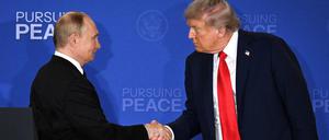 US-Präsident Donald Trump mit dem russischen Präsidenten Wladimir Putin beim Treffen in Alaska in August.
