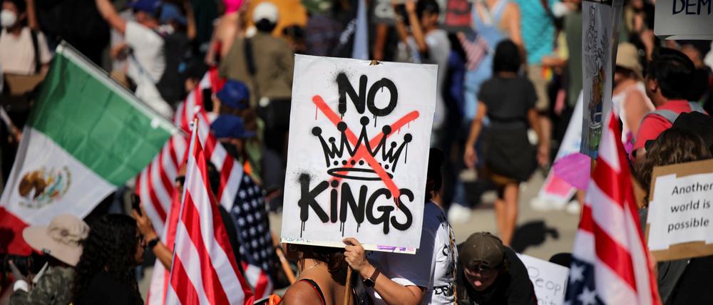 „No Kings“-Proteste gegen in Los Angeles am 18. Oktober 2025. 