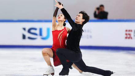 Da waren die beiden noch in ihrem Element: Ren Junfei (li.) und Xing Jianing beim Grand Prix am Wochenende.