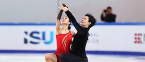 Da waren die beiden noch in ihrem Element: Ren Junfei (li.) und Xing Jianing beim Grand Prix am Wochenende. 