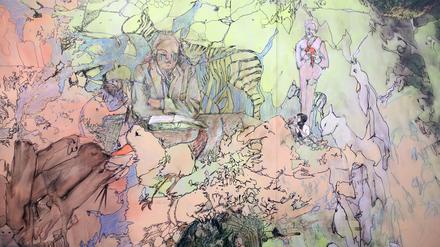 Aus Nordmanns Arbeiten schälen sich kleinteilig Gesichter, Tiere, Landschaften.