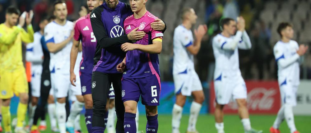 Andrich (links) und Kimmich haben sich über die Nationalmannschaft angefreundet. (Archivfoto)