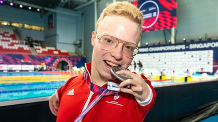 Para-Schwimmer Josia Topf bei den Weltmeisterschaften in Singapur.