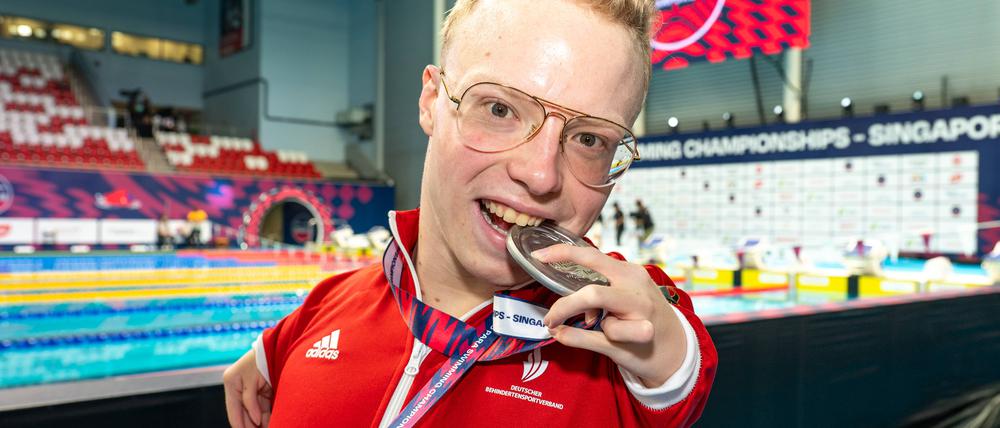 Para-Schwimmer Josia Topf bei den Weltmeisterschaften in Singapur.