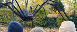 Im Lützelsteiner Weg in Berlin-Dahlem stehen die Zeichen auf Halloween: Spinnen im Vorgarten, Zombies unterm Rasen. Die ehemalige amerikanische Offizierssiedlung ist und bleibt ein Halloween-Hotspot in Berlin.