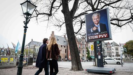 Geert Wilders auf einem Plakat.