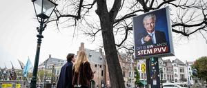 Geert Wilders auf einem Plakat.