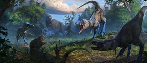 Vielleicht hat Nanotyrannus im Rudel sogar junge Tyrannosaurier angegriffen. 