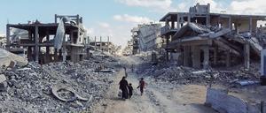 Gaza aus dem Blick einer Drohnenkamera (Symbolbild)