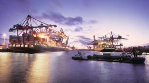 Der Hamburger Containerterminal.