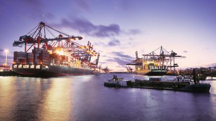 Der Hamburger Containerterminal.