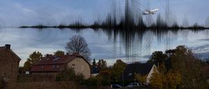 Fluglärm über Blankenfelde-Mahlow (Montage).