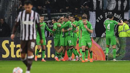 Viel zu feiern gab es für die Spieler von Borussia Mönchengladbach.