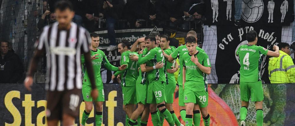 Viel zu feiern gab es für die Spieler von Borussia Mönchengladbach.