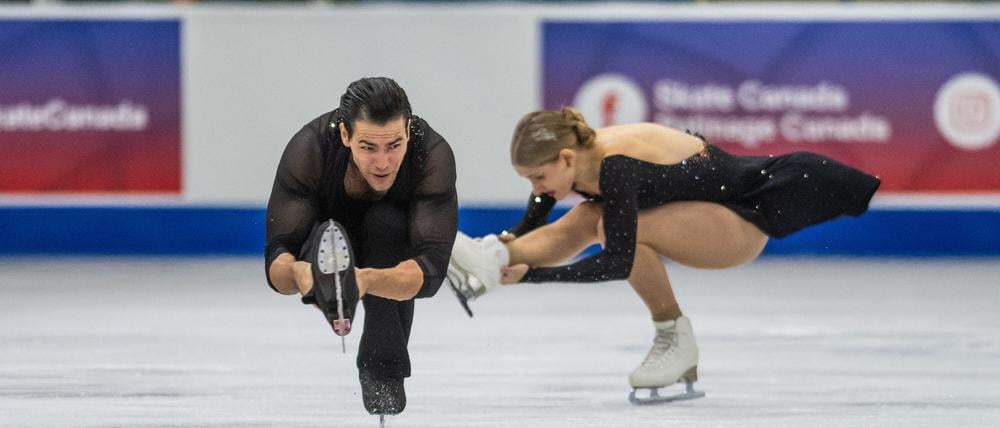 Nikita Volodin (v.) und Minerva Hase belegten beim Grand Prix in Kanada den zweiten Platz.