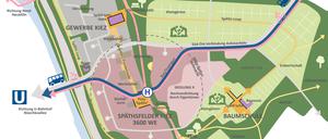 Das Gutachtergremium hat sich für einen Planungsentwurf für das Dreieck Späthsfelde entschieden - eine Grafik.