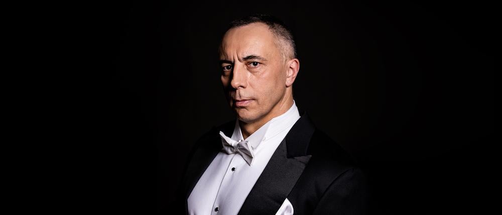 Der polnisches Bassist Rafał Korpik