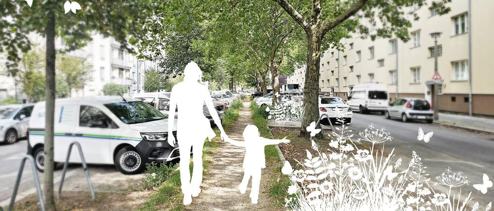Die Große-Leege-Straße soll zur grünen Flaniermeile werden. Doch Anwohner kritisieren die Pläne. Fotocredit: studio polymorph