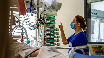 Intensivstation während der Covid-19-Pandemie.