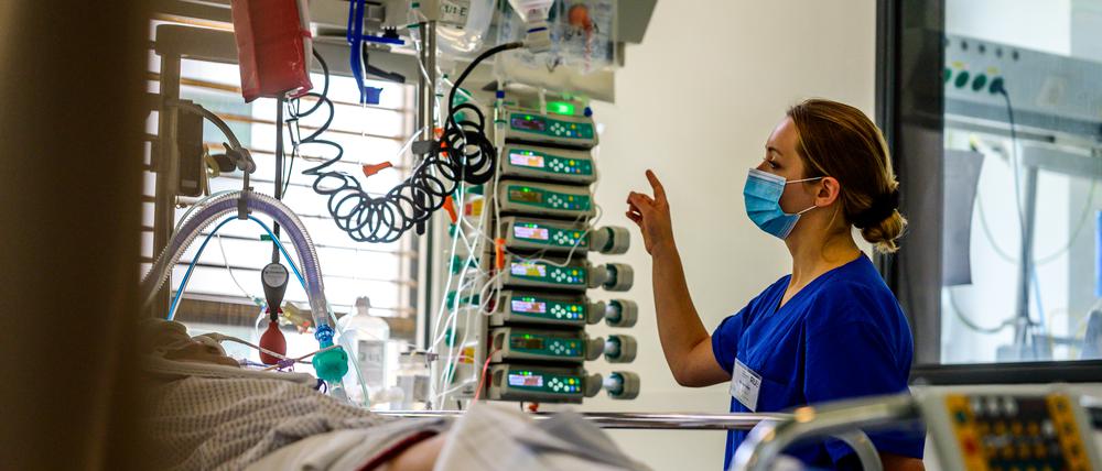 Intensivstation während der Covid-19-Pandemie.