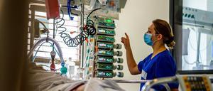 Intensivstation während der Covid-19-Pandemie.