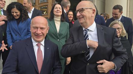 Gemeinsame Sitzung in Potsdam, Kai Wegner und Dietmar Woidke.