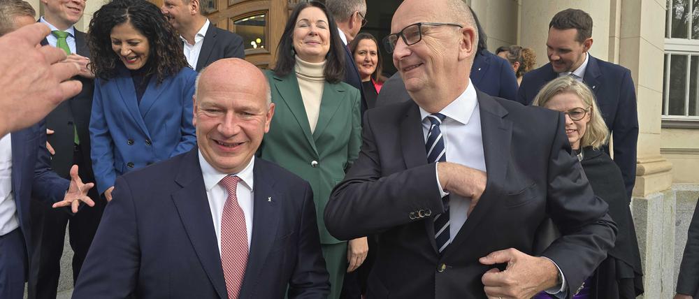 Gemeinsame Sitzung in Potsdam, Kai Wegner und Dietmar Woidke.