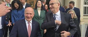 Gemeinsame Sitzung in Potsdam, Kai Wegner und Dietmar Woidke.