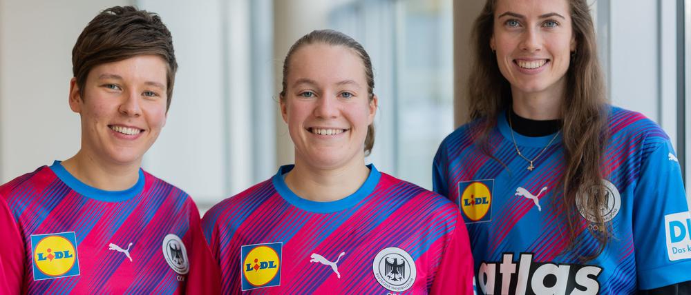 Ex-Kapitänin Alina Grijseels, Lisa Antl und Sarah Wachter hoffen auf die erste Medaille seit 2007.