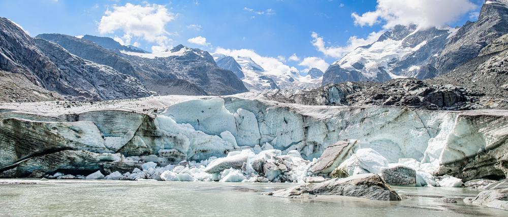 Gletscher in den Schweizer Alpen auf dem Rückzug.