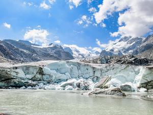 Gletscher in den Schweizer Alpen auf dem Rückzug.