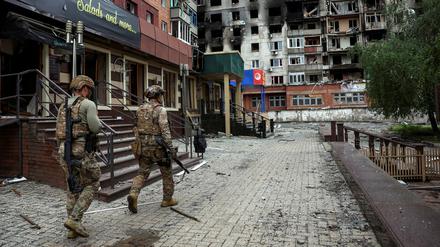 Ukrainische Soldaten im umkämpften Pokrowsk