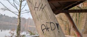 Ein Herz für die AfD: Schmierereien im Berliner Speckgürtel.