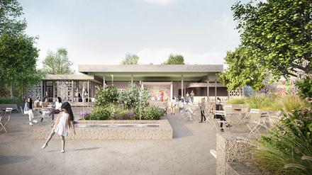 So soll der neue Biergarten James June in Friedrichshain aussehen.