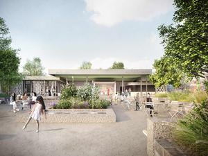 So soll der neue Biergarten James June in Friedrichshain aussehen. 