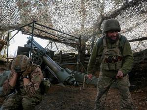 Ukrainische Artillerie am 15. Oktober bei Pokrowsk.