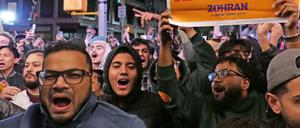 Anhänger Zohran Mamdanis bejubeln das Ergebnis.